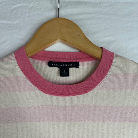 Banana Republic Pink Stripped Sweater Size Small - Picture 2 of 5